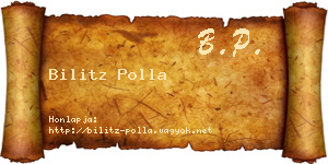 Bilitz Polla névjegykártya